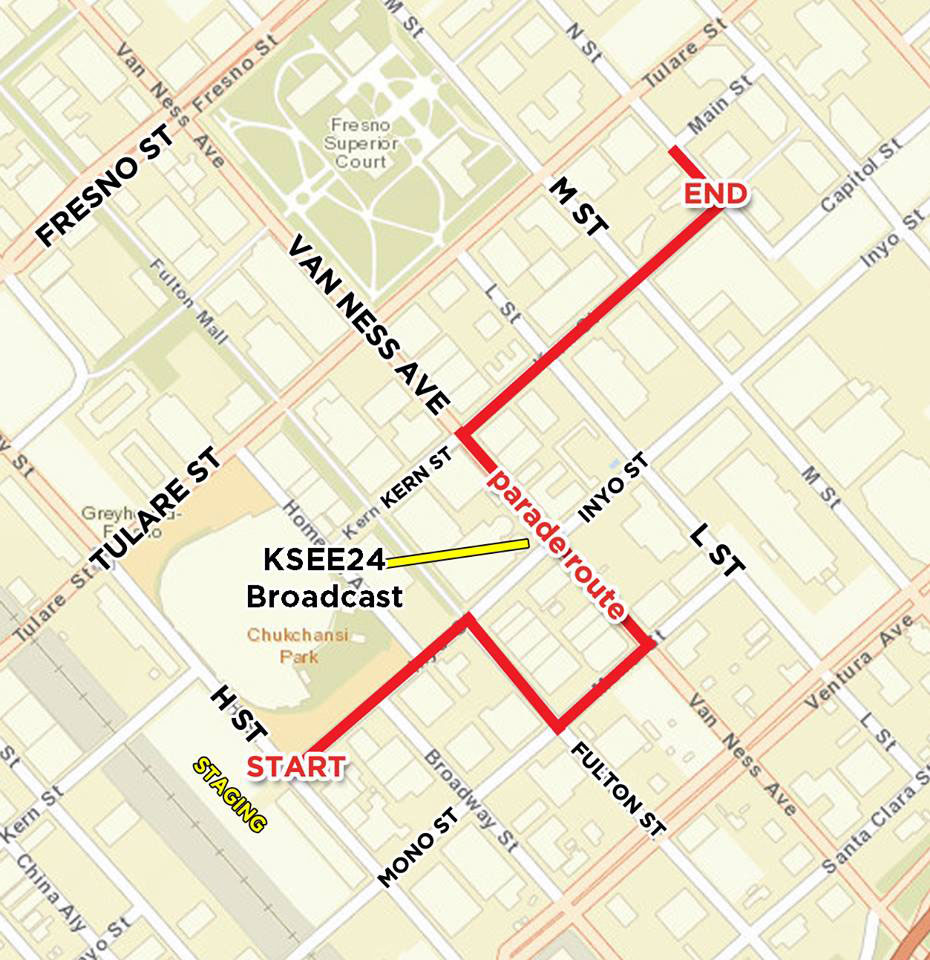 downtown fresno 87th annual christmas parade map